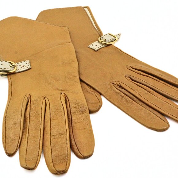 Authentic Hermes Stylish Lambskin Leather Gloves - Picture 2 of 7